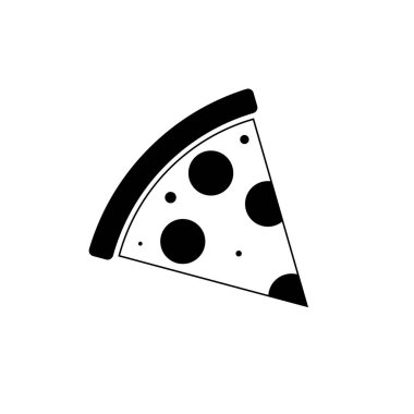 Pizza ikonu vektörü. Tasarımın için, logo. Vektör illüstrasyonu.