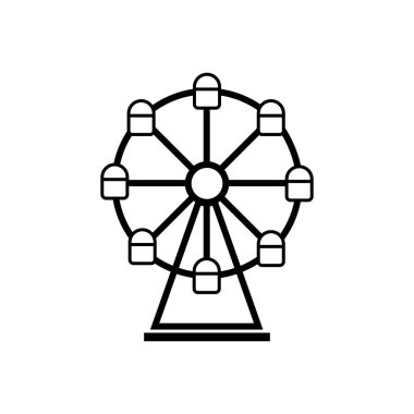 Dönme dolap ikonu. Grafik tasarımı, web sitesi, UI için trend düz biçimi
