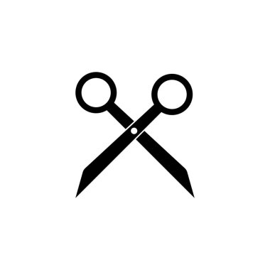 Makas ikon vektörü. Grafik tasarımı, web sitesi, UI için trend düz biçimi