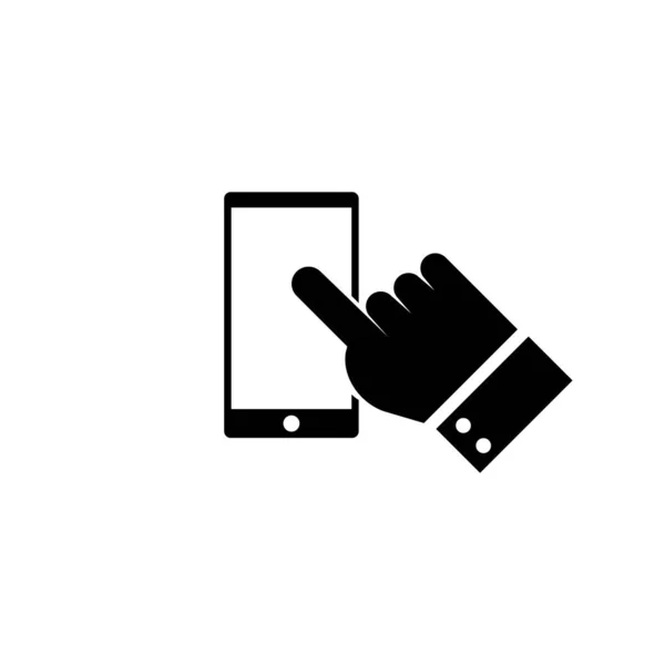Téléphone Intelligent Main Doigt Cliquant Vecteur — Image vectorielle