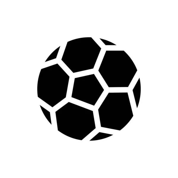 足球的图标 白色背景上的黑色平面矢量插图 Eps — 图库矢量图片