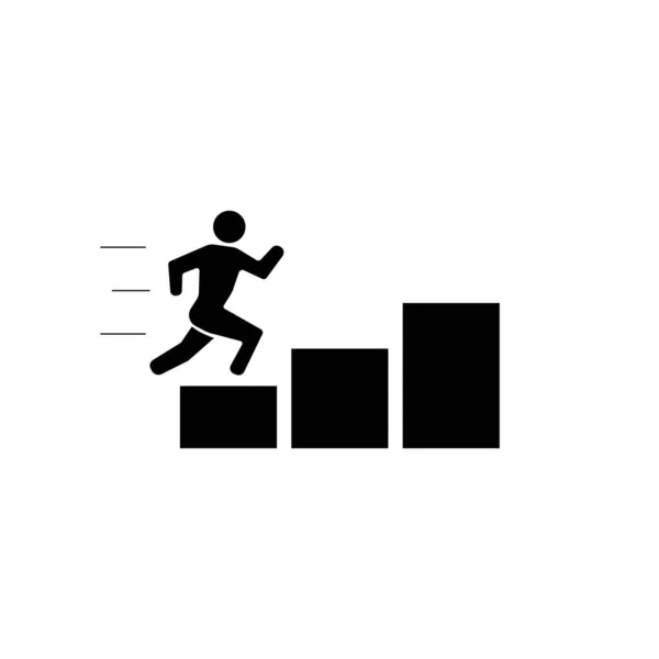 Monter Les Escaliers Stickman Figure Personne Personnes Pictogramme Humain Image — Image vectorielle