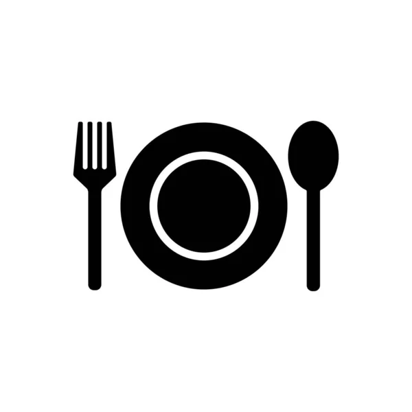 Widelec Misa Łyżka Żywności Symbol Ikony — Wektor stockowy