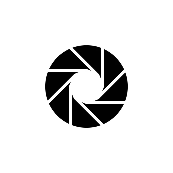Черный Изолированный Символ Диафрагмы Диафрагмы Затвора Объектива Камеры — стоковый вектор