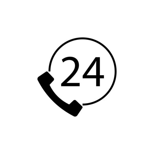 電話アイコン24時間サポートベクトルは白い背景に隔離されています デザイン アプリケーション Uiの電話シンボル — ストックベクタ