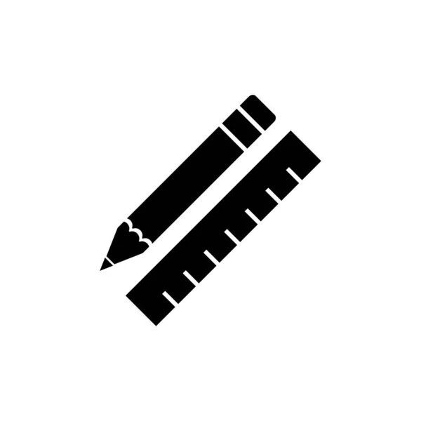 Bleistift Linealsymbol Trendy Flat Style Für Grafikdesign Website Benutzeroberfläche — Stockvektor