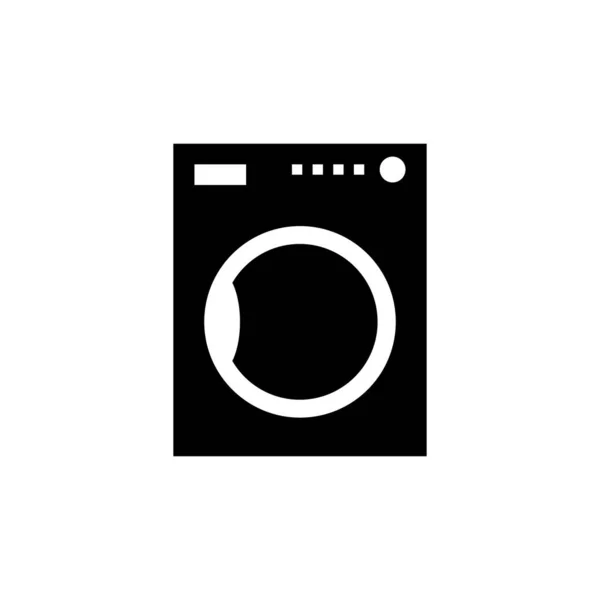 Çamaşır Makinesi Simgesi Aletleri Sembolü Beyaz Arka Plan Düz Işareti — Stok Vektör