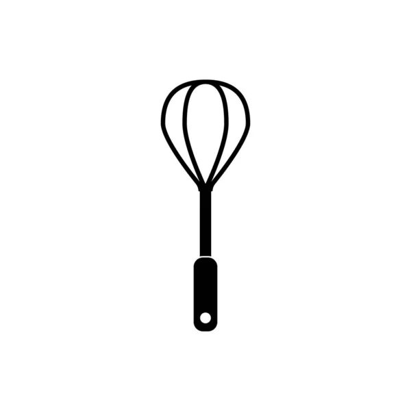 Ícone Whisk Vetorial Preto Fundo Branco —  Vetores de Stock