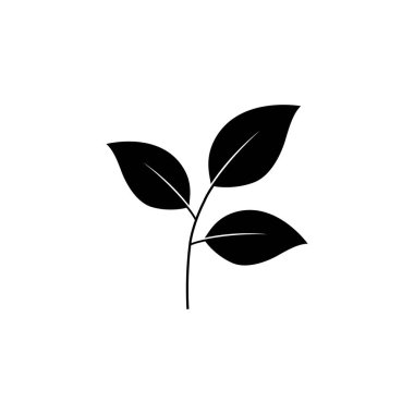 Yaprak simgesi vektörü, beyaz arkaplanda izole edilmiş modada düz stil. Yaprak simgesi resmi