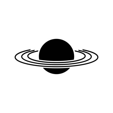 Astronomi uygulamaları ve web siteleri için gezegen halka sistemi düz vektör simgesine sahip Satürn gezegeni