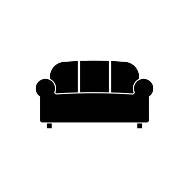 Beyaz arkaplanda izole edilmiş kanepe vektör çizimi. Yumuşak kanepe ikonu. Divan vektör simgesi.