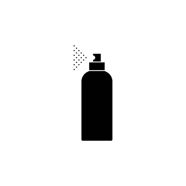 Icono Lata Spray Negro Sobre Fondo Blanco — Vector de stock