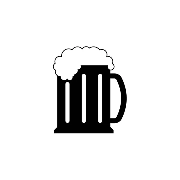 Icône Bière Dans Style Plat Mode Isolé Sur Fond Blanc — Image vectorielle