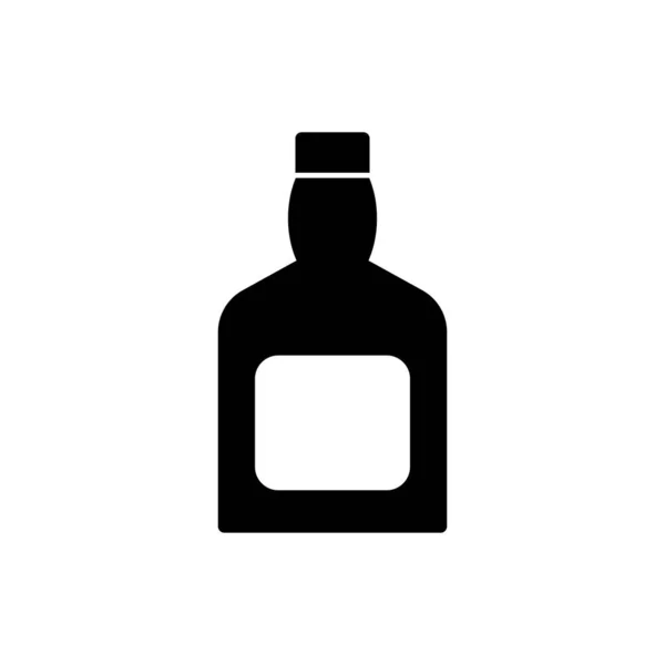 Flaska Med Whiskey Monokrom Ikonen Vektorillustration — Stock vektor