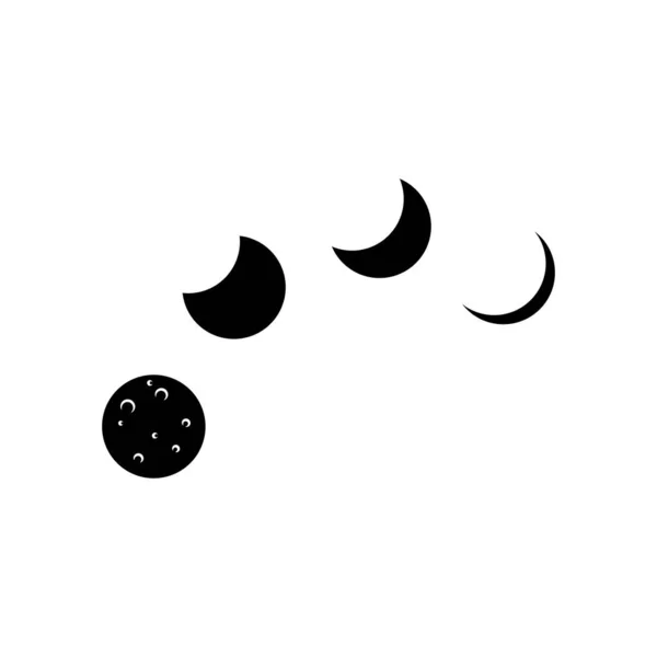 月相天文学アイコンセット白い背景にベクトルイラスト — ストックベクタ