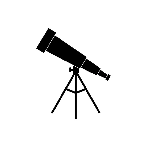 Vetor Ícone Telescópio Ilustração Sólida Pictograma Isolado Branco — Vetor de Stock