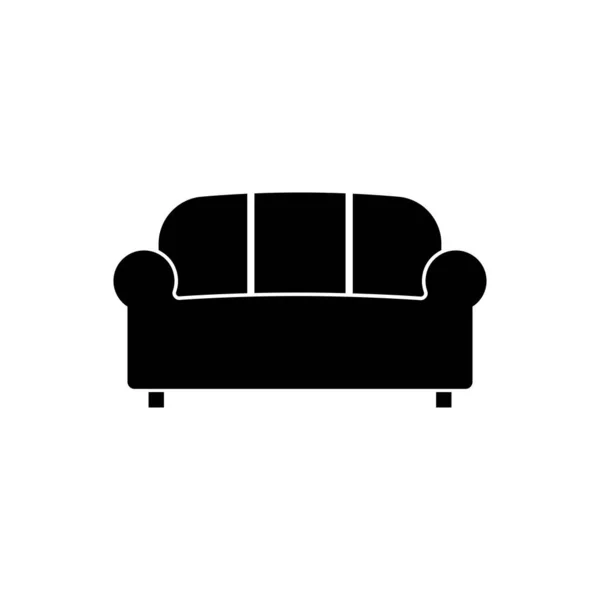 在白色背景上孤立的索法矢量图解 柔软的沙发图标 Divan矢量图标 — 图库矢量图片