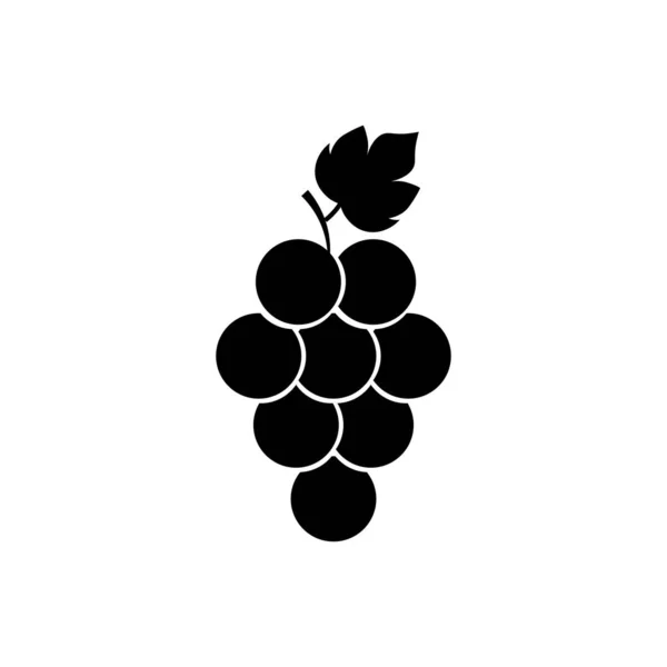Icône Raisin Alimentation Fruits Silhouette Esquissée — Image vectorielle