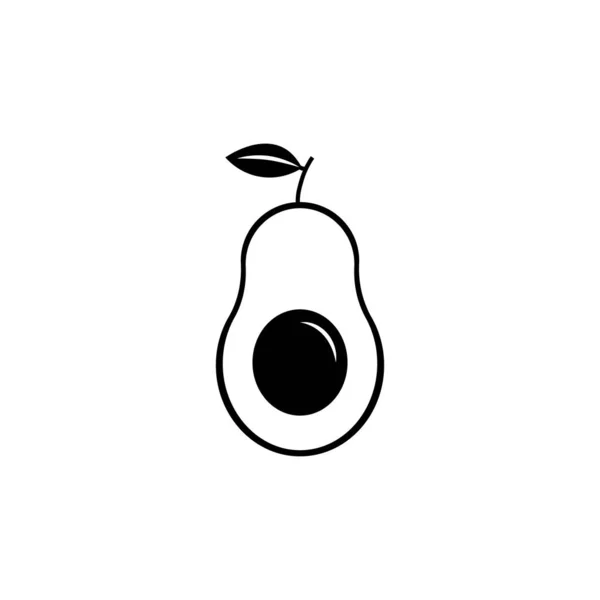 Avocado Icoon Zwart Eenmalige Fruitpictogram — Stockvector