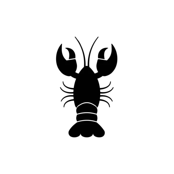 Ikon Lobster Diisolasi Pada Ilustrasi Vektor Latar Belakang Putih Siluet - Stok Vektor