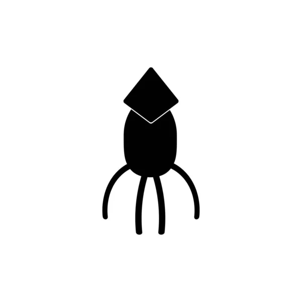 Ikon Squid Gaya Desain Yang Datar Piktogram Vektor Modern Untuk - Stok Vektor