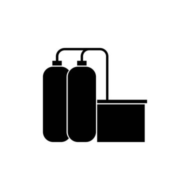 Petrol depolama tankı. Petrol tek ikon vektör sembolü stok illüstrasyon ağı.
