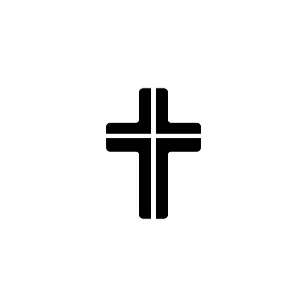 Religia Krzyż Ikona Wektor Ilustracja Białym Tle — Wektor stockowy