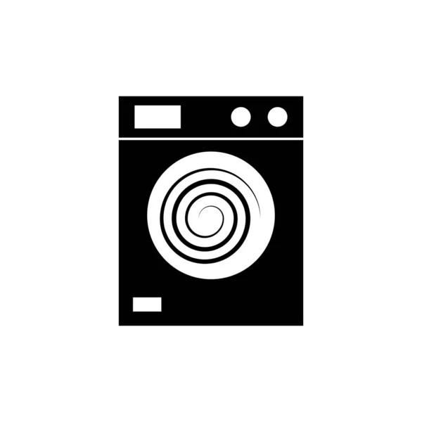 Icono Lavadora Símbolo Electrodomésticos Signo Plano Sobre Fondo Blanco Ilustración — Archivo Imágenes Vectoriales