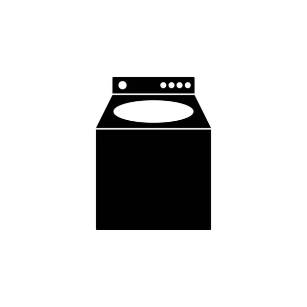 Het Pictogram Van Wasmachine Huistoestellen Symbool Plat Bord Witte Achtergrond — Stockvector
