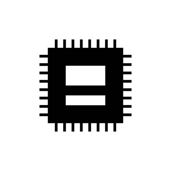 Ikona Čáry Mikročip Cpu Procesor Procesor Počítače Čip Symbol Kruhu — Stockový vektor