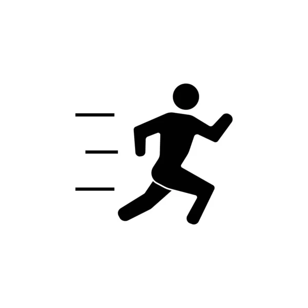 Hombre Corriendo Icono Aislado Sobre Fondo Blanco Arte Vectorial — Vector de stock