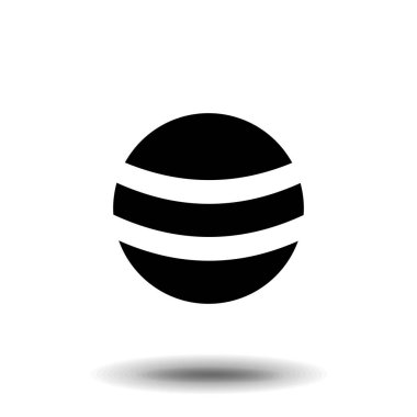 Top bebek oyuncağı ikonu. Vektör. Düz tasarımda beyaz arkaplanda izole edilmiş çocuk top simgesi.