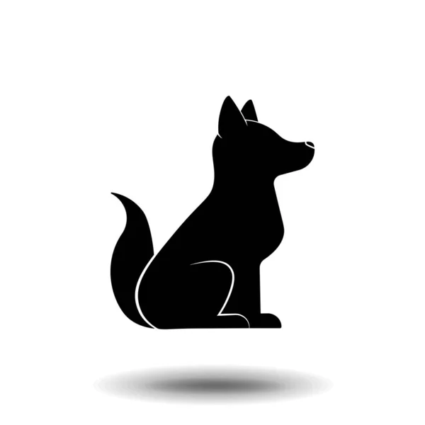 Собачий Вектор Простой Плоский Символ Пиктограмма Иллюстрации — стоковый вектор