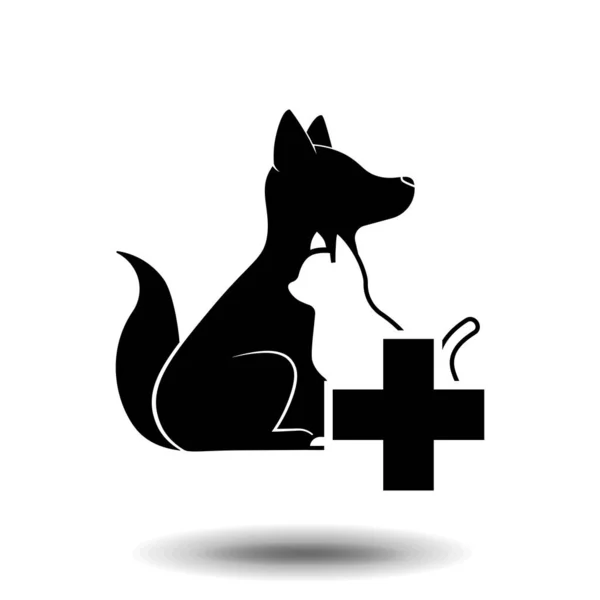 Anjing Dan Kucing Dan Hewan Peliharaan Ikon Perawatan Hewan Pada - Stok Vektor