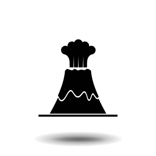Значок Вулкана Белом Фоне — стоковый вектор