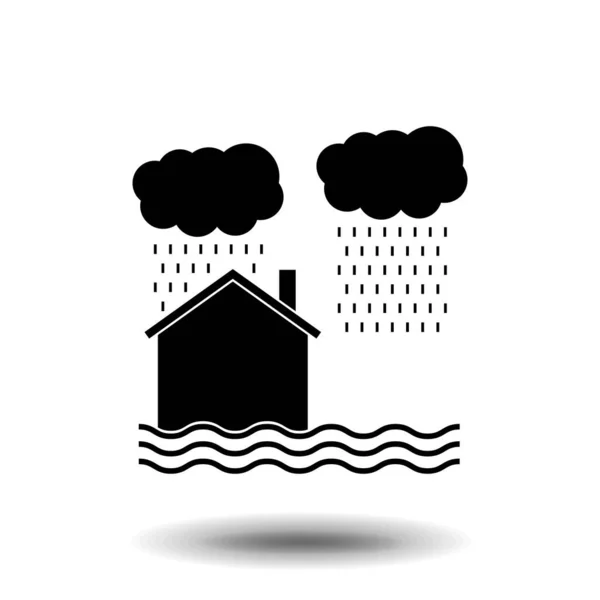 Icona Del Vettore Inondazione Emblema Isolato Sfondo Bianco Moderno Stile — Vettoriale Stock