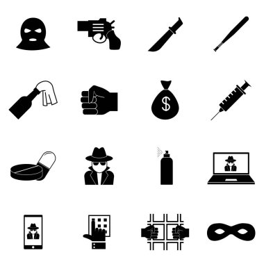 Hukuk simgeler. Beyaz arka plan üzerinde basit düz vector Icons set