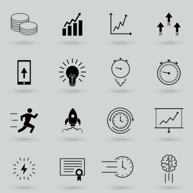 Girişim simgeleri ayarlandı. Vektör İllüstrasyonu. EPS10