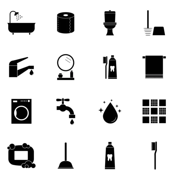 Badezimmer Toilette Toilette Icon Set Vektorillustration — Stockvektor