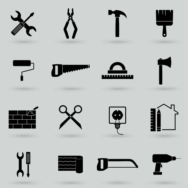 Conjunto Iconos Construcción Simple Iconos Herramientas Universales Utilizar Para Interfaz — Vector de stock