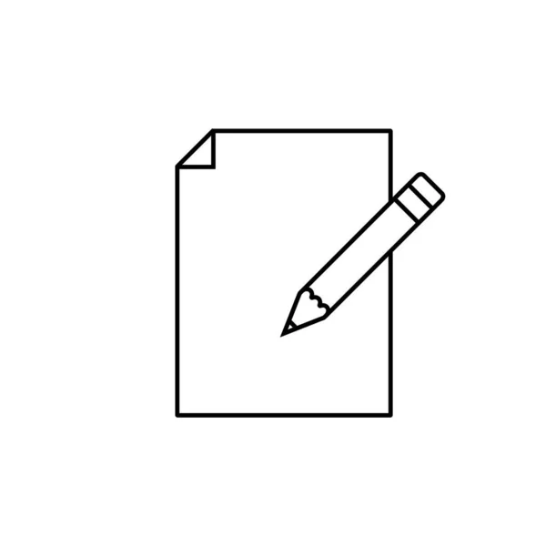 Blatt Und Bleistift Liniensymbol Für Web Mobil Und Infografiken Vektor — Stockvektor
