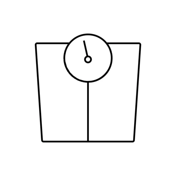 Badwaagen Lineares Symbol Schmalspur Illustration Bodenwaagen Massenmessgerät Kontursymbol Vektor Isolierte — Stockvektor