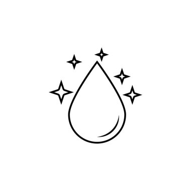 Su damlası çizgisi simgesi, ana hatlar vektör işareti, beyaz üzerine izole edilmiş doğrusal resim. Sembol, logo çizimi. Piksel mükemmel grafikler