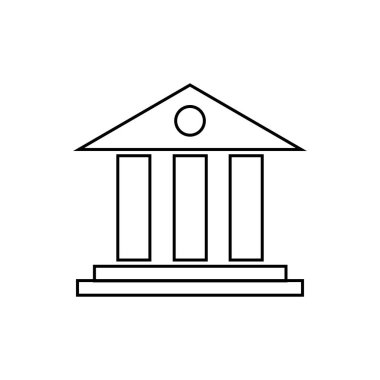 Banka binası simgesi vektörü