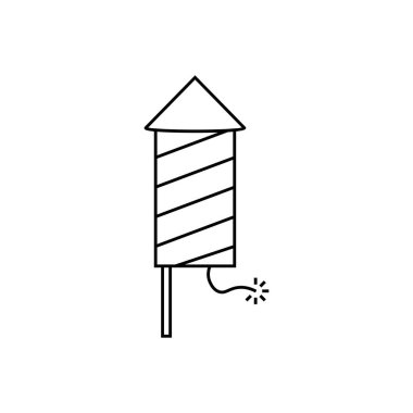 Havai fişek konsepti ikonu. Doğrusal Havai fişek konsepti ana hatlı sembol tasarımı. Bu basit element illüstrasyonu web ve mobil için kullanılabilir.