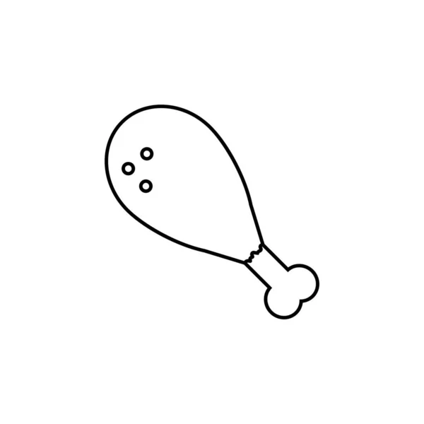 鸡腿概念线图标 线性鸡腿的概念纲要设计符号 这个简单的元素示例可用于Web和Mobile — 图库矢量图片