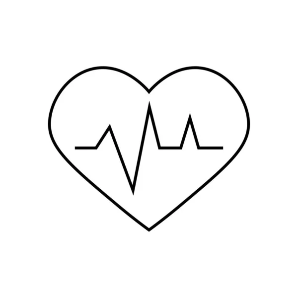 Illustration Vectorielle Icône Battement Coeur Symbole Linéaire Avec Contour Fin — Image vectorielle
