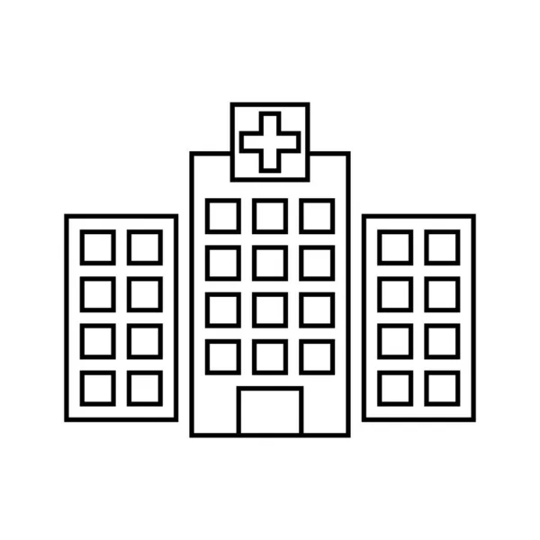 Иконка Линии Больницы Очертания Векторного Знака Пиктограмма Линейного Стиля Выделенная — стоковый вектор
