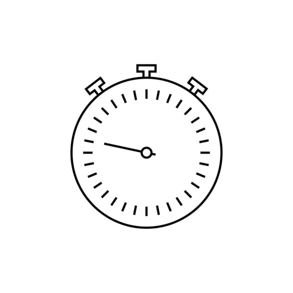 秒表轮廓图标 移动概念和网页设计的线性风格标志 定时器时钟简单行向量图标 细图形元素矢量图解 白色背景上的轮廓图案 — 图库矢量图片