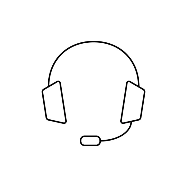 Headset Umriss Symbol Lineares Stilschild Für Mobiles Konzept Und Webdesign — Stockvektor